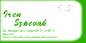 iren szpevak business card